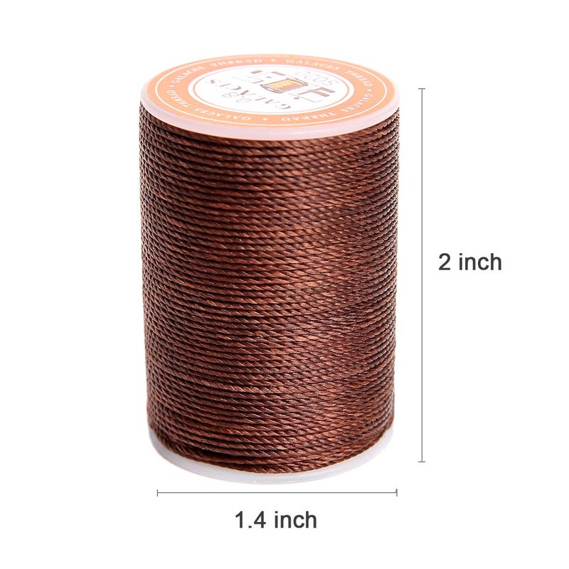FANDOL Waxed Polyester Cord Wax-Coated Strings Waterproof Round Wax Coated Thread for Braided Bracelets DIY Accessories or Leather Sewing (Coffee) - Image 2
